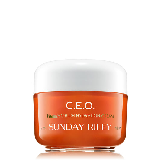 CEO Protect and Repair Moisturizer, orange jar with white cap